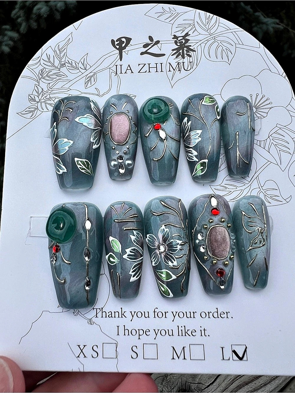 Jia Zhi Mu set of 10 nails size Large